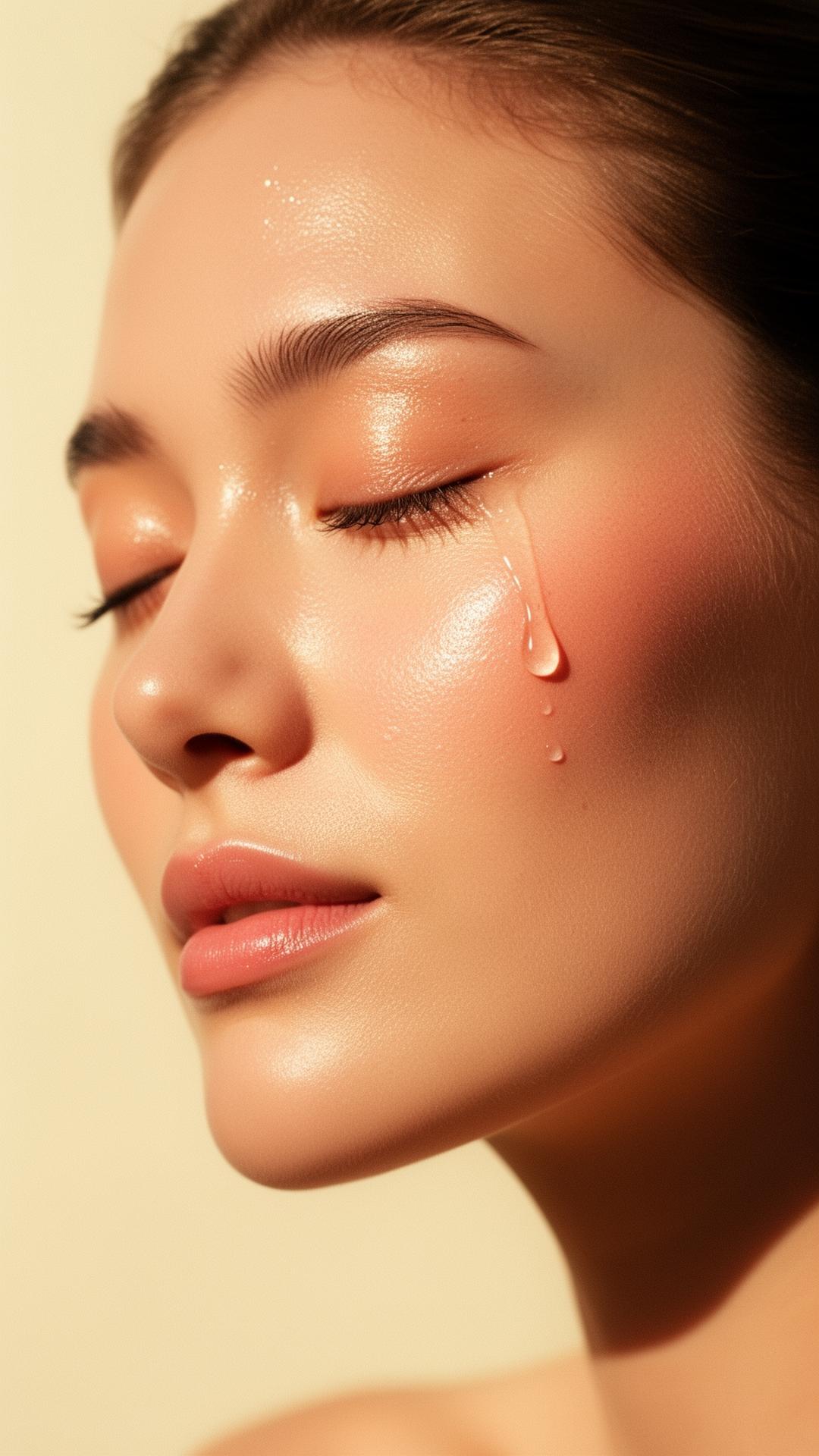 Editorial close-up of glowing skin — Aesthera Studio